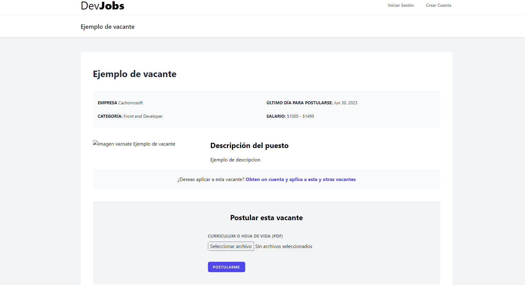 Imagen 1 de DevJobs - Job Search Platform